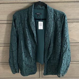 NWT Torrid Dark Green Lace Open Blazer 22-24